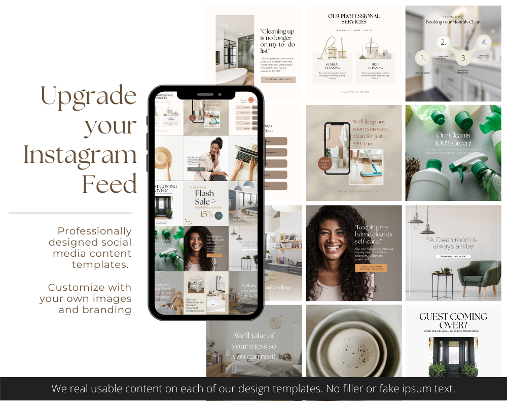 The Social Media Library - 114 Aesthetic Instagram Post for Your Cleaning Business