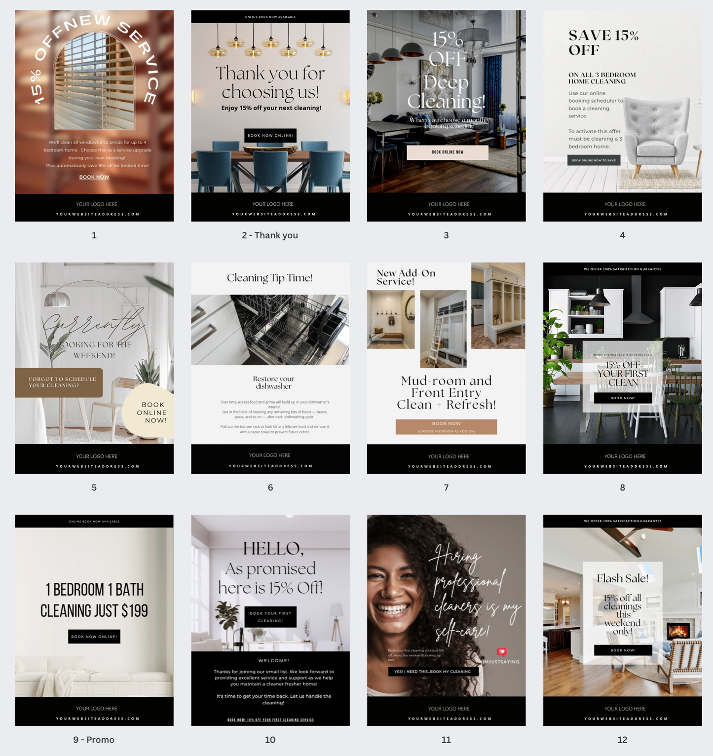 The Email Library - 19 Beautiful Aesthetic Email Templates For Your Cleaning Business