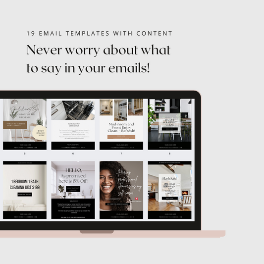 The Email Library - 19 Beautiful Aesthetic Email Templates For Your Cleaning Business