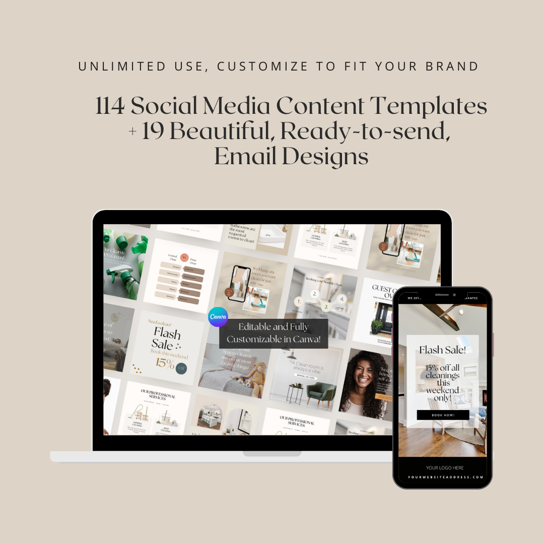 Cleaning Business Content Template Bundle - Includes the Social Librar ...